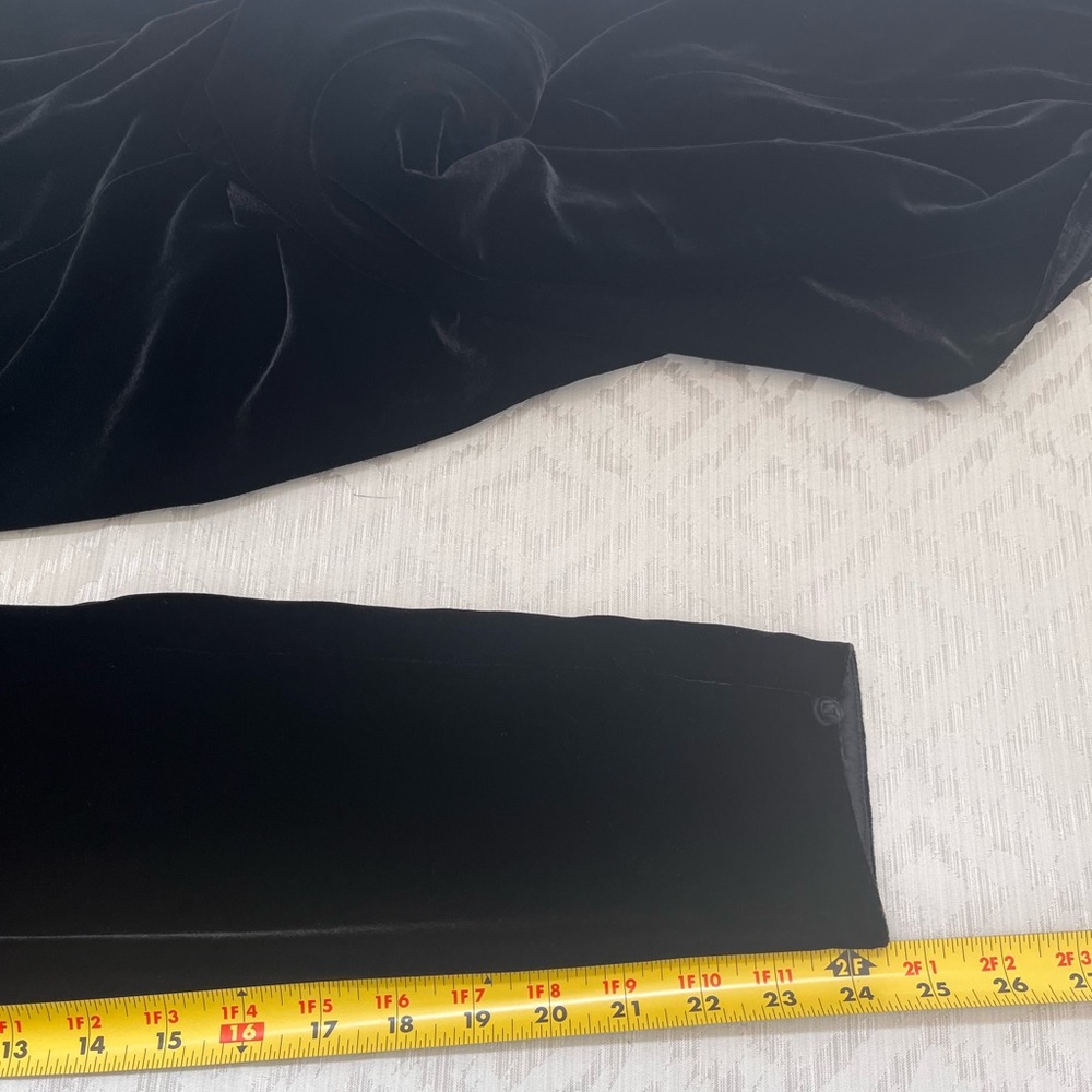Eileen Fisher Black Velvet Long Sleeve Dress Rayon Silk Blend Size M - Picture 7 of 7